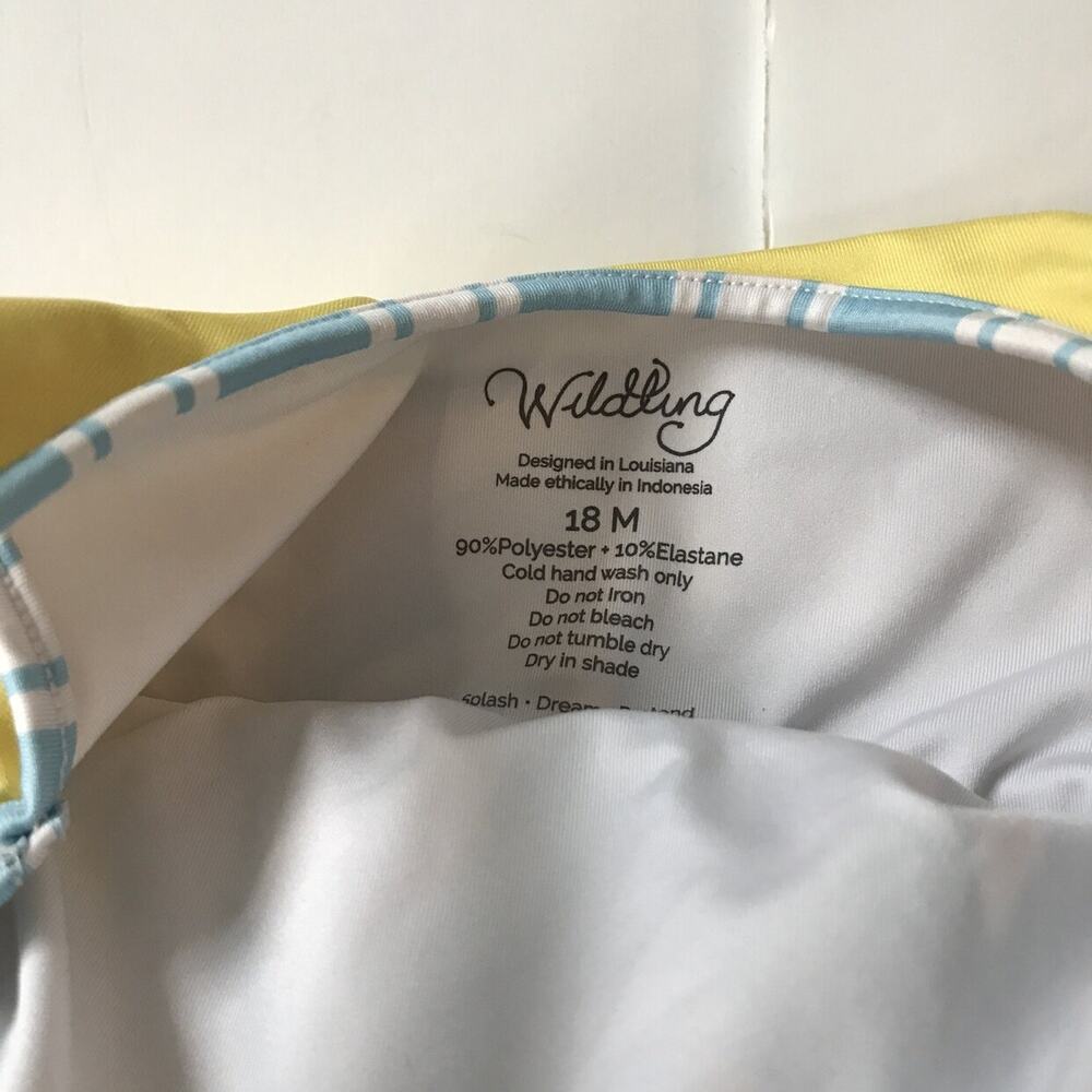 Well Dressed Wolf Wildling Cabana Blue Stripe Tankini Swim 18M - Picture 3 of 6